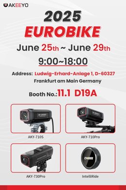 AKEEYO will showcase its upcoming AKY-730Pro, navigation prototype, and 710 series cameras at EUROBIKE 2025.
