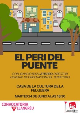 Cartel de la asamblea vecinal organizada por Convocatoria por Langreo-IU.