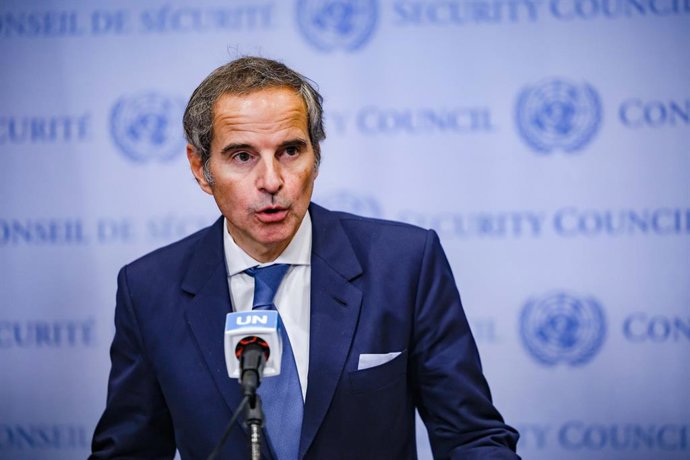 Archivo - 28 de abril de 2025, Nova York, Nova York, EUA: RAFAEL GROSSI, da AIEA, destacou a necessidade de uma consideração mais forte e ainda mais intencional sobre a colaboração na não proliferação nuclear, após a 3ª sessão da Conferência de Revisão do