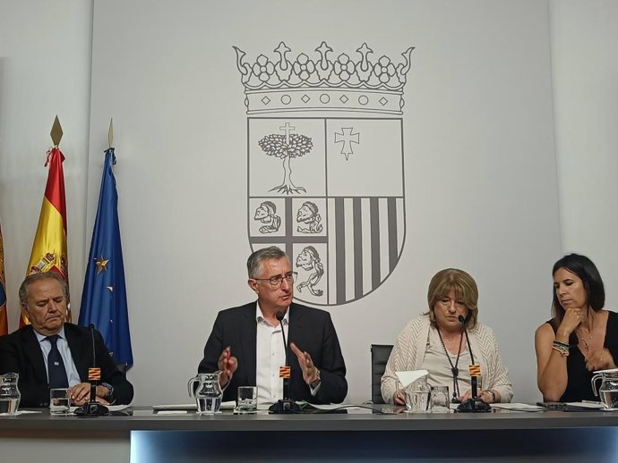 Moncada, Blasco, Hernández y García durante la rueda de prensa.