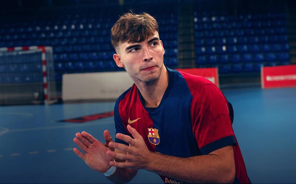 El jugador del Bara de balonmano scar Grau