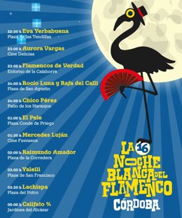 Cartel de la 16 edición de la Noche Blanca del Flamenco de Córdoba.