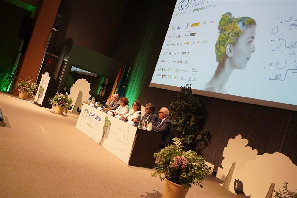 Acto de clausuara del IX Congreso Forestal Español, celebrado en el recinto ferial gijonés 'Luis Adaro'.