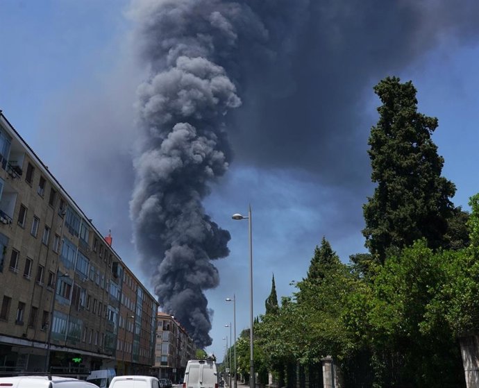 Incendio de la fábrica Lea en Vitoria
