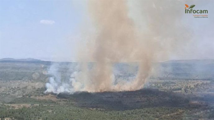 Incendio forestal en Chinchilla de Montearagón
