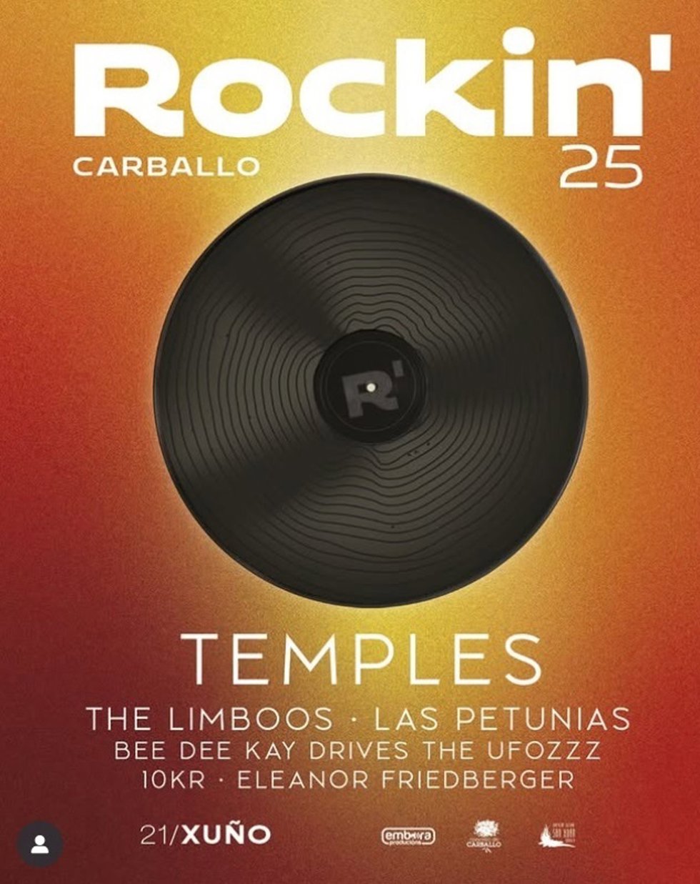 Imagen del cartel del festival Rockin Carballo