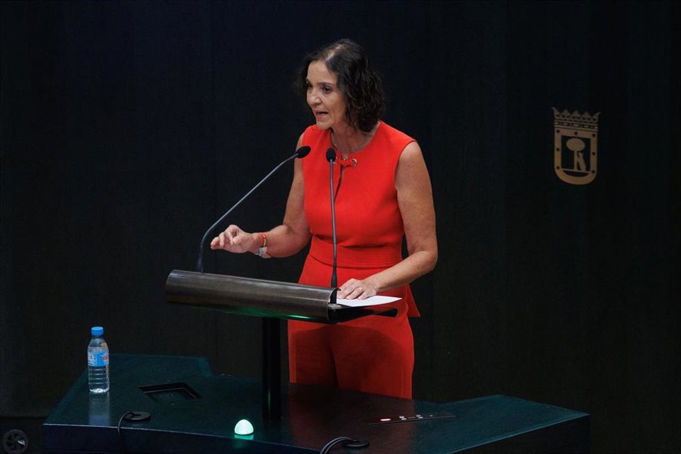 Archivo - La portavoz del PSOE en el Ayuntamiento de Madrid, Reyes Maroto, interviene durante un pleno en el Ayuntamiento de Madrid, a 23 de julio de 2024, en Madrid (España).