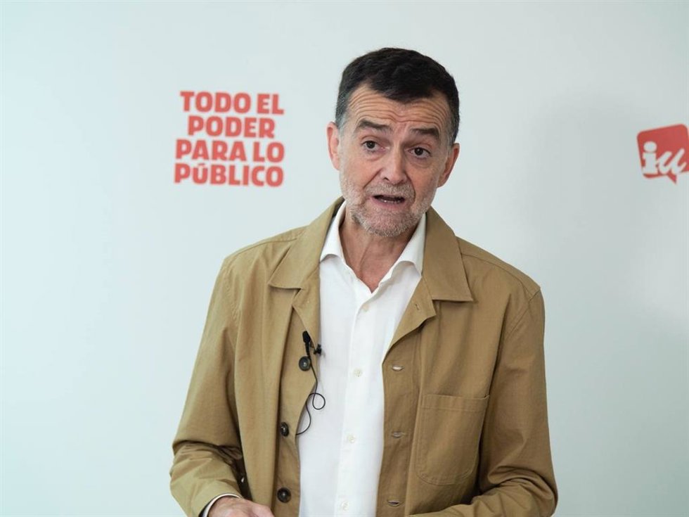 El coordinador federal de IU, Antonio Maíllo, durante su intervención ante la Coordinadora Federal de IU.