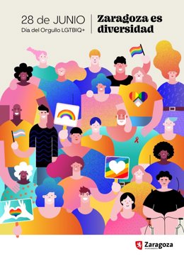 Cartel de Zaragoza es diversidad con motivo del Día del Orgullo