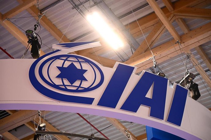 Puesto israelí en el Salón de la Aviación de Bourget, en París