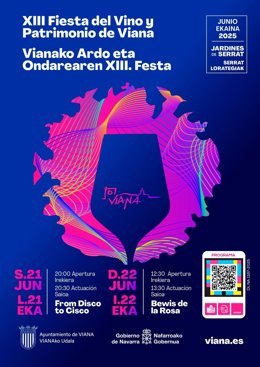 Cartel de la XIII Fiesta del Vino y el Patrimonio de Viana.