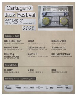 Cartel de la 44 edición del Cartagena Jazz Festival