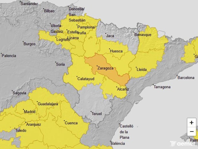 Aviso naranja en Ribera del Ebro por tempoeraturas elevadas este domingo