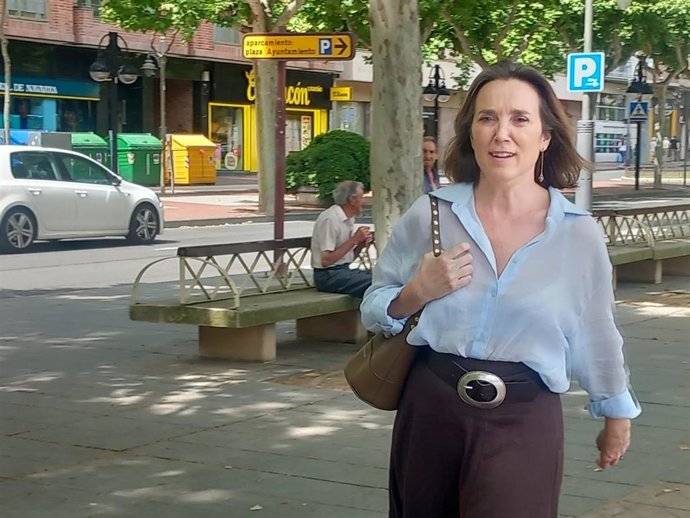 La secretaria general del PP, Cuca Gamarra, en Logroño