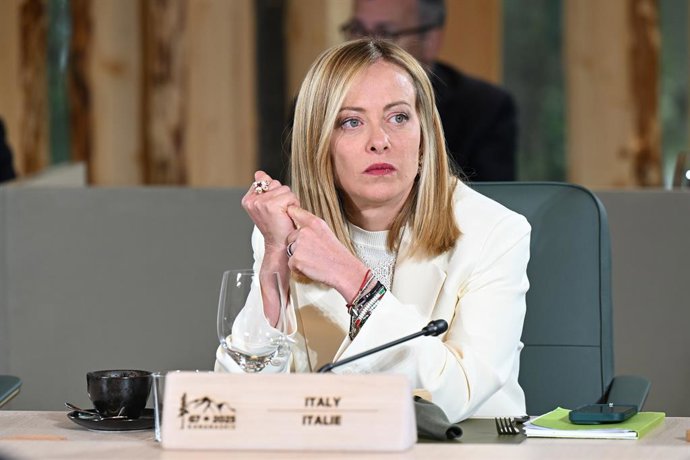 18 June 2025, Canada, Kananaskis: Italy's Prime Minister Giorgia Meloni attends a plenary session on the sidelines of the G7 Leaders' Summit in Kananaskis. Photo: Lukas Coch/AAP/dpa