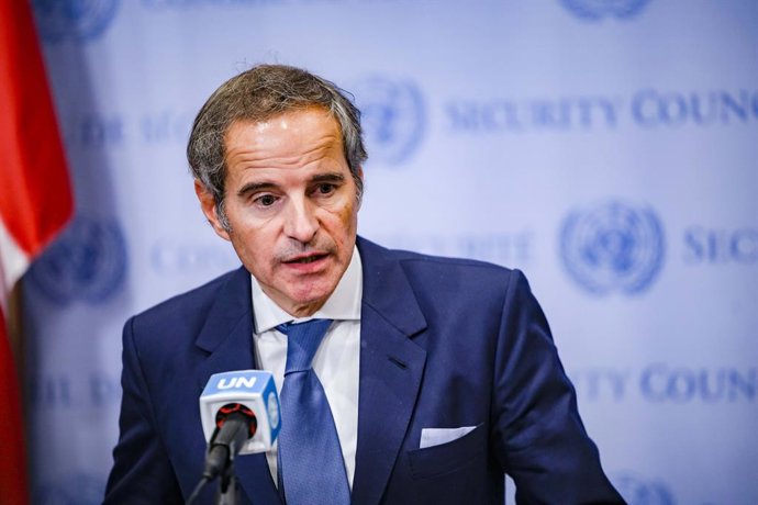Archivo - 28 de abril de 2025, Nova York, Nova York, EUA: RAFAEL GROSSI, da AIEA, destacou a necessidade de uma consideração mais forte e ainda mais intencional sobre a colaboração na não proliferação nuclear, após a 3ª sessão da Conferência de Revisão do