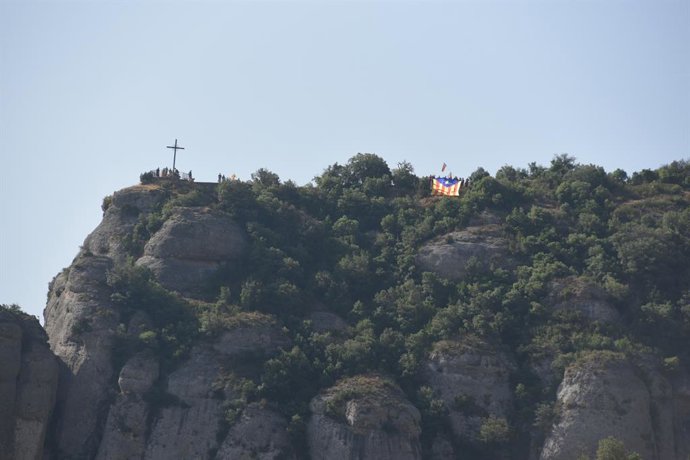 Manifestación contra la visita del rey felipe VI a Montserrat este lunes por
