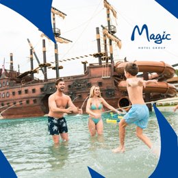 Imagen del nuevo resort Magic Pirates Island con el nuevo logo de 'Magic Hotel Group'