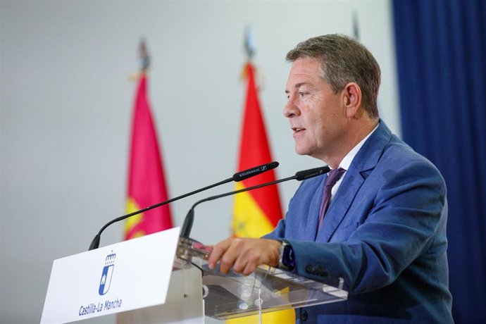 El presidente de Castilla-La Mancha, Emiliano García-Page, en Montearagón.