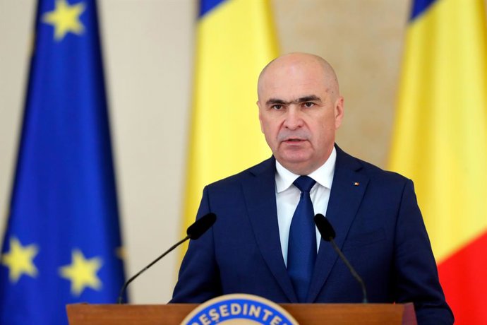 BUCHAREST, June 20, 2025  -- Ilie Bolojan speaks after being nominated as Romania's Prime Minister at the Cotroceni Palace in Bucharest, Romania, June 20, 2025. Romanian President Nicusor Dan on Friday appointed Senate President Ilie Bolojan as the countr