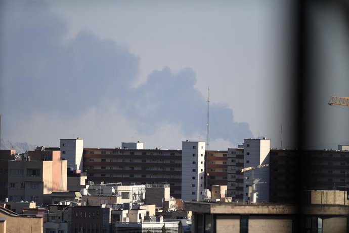 TEHRAN, June 18, 2025  -- Smoke rises following Israeli attacks in Tehran, capital of Iran, June 17, 2025. The Israeli military said over 70 Iranian aerial defense missile batteries and advanced detection radars had been destroyed in five waves of strikes