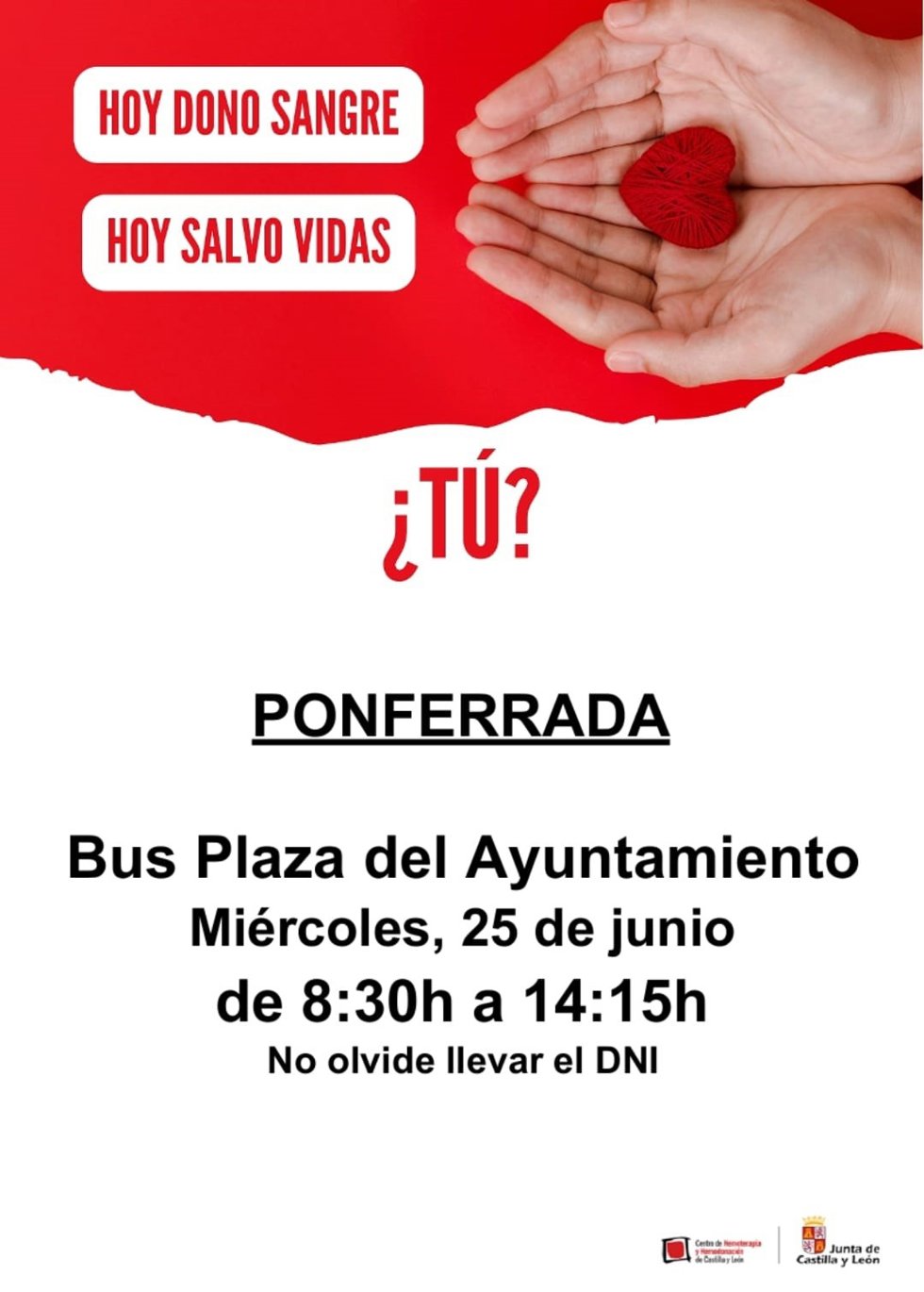 Imagen de la campaña de donación de sangre que se celebrará en Ponferrada (León).