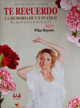 Cartel del programa 'Te recuerdo' de la artista Pilar Boyero en las residencias de mayores de la provincia de Cáceres