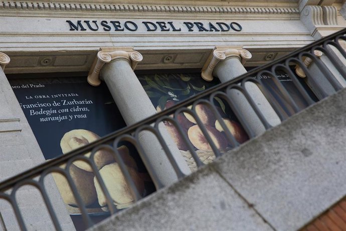 Archivo - Parte de la fachada del Museo del Prado, a 12 de abril de 2024, en Madrid (España). El Museo Nacional del Prado se encuentra entre los diez museos más concurridos del mundo el pasado año 2023, según The Art Newspaper, que, además, afirma que se 