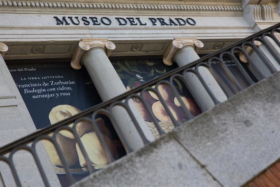 Archivo - Parte de la fachada del Museo del Prado, a 12 de abril de 2024, en Madrid (España). El Museo Nacional del Prado se encuentra entre los diez museos más concurridos del mundo el pasado año 2023, según The Art Newspaper, que, además, afirma que s