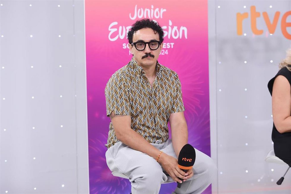 Archivo - El codirector del Benidorm Fest, César Vallejo, durante la presentación del representante de España en Eurovisión Junior 2024, en Torrespaña, a 18 de julio de 2024, en Madrid (España). RTVE ha presentado a Chloe DelaRosa que será el representa