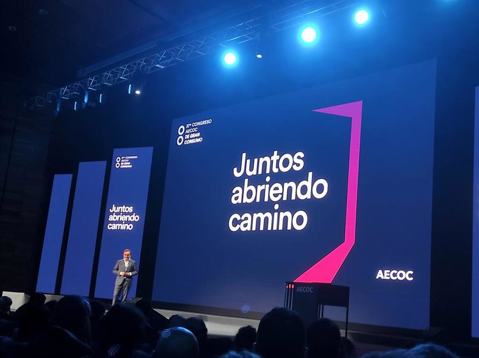 Archivo - El presidente de Aecoc, Ignacio González, en la jornada inaugural del 37 Congreso de Gran Consumo.