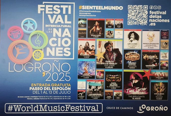 El Festival de las Naciones aunará música, cultura y gastronomía de todo el mundo en El Espolón del 1 al 13 de julio