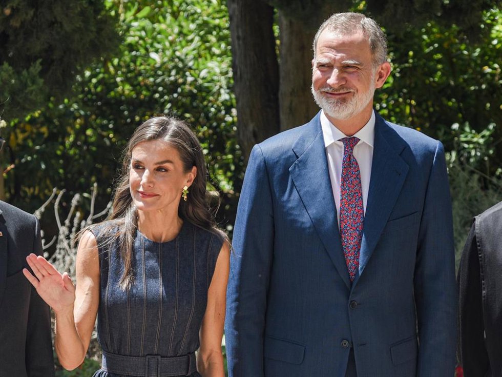 Los Reyes Felipe VI y Letizia durante la celebración del acto central del Milenario de la fundación del Monasterio de Montserrat, en la Abadía de Montserrat