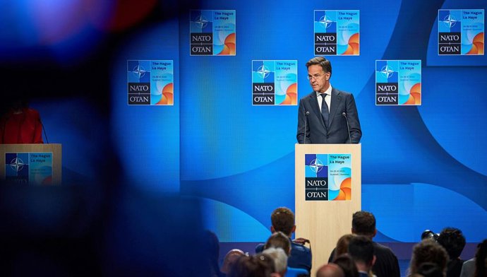 Conferência de imprensa do Secretário-Geral da OTAN, Mark Rutte, antes da cúpula dos líderes da OTAN.