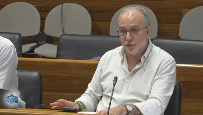 El diputado de Vox, Gonzalo Centeno, en la Junta General.