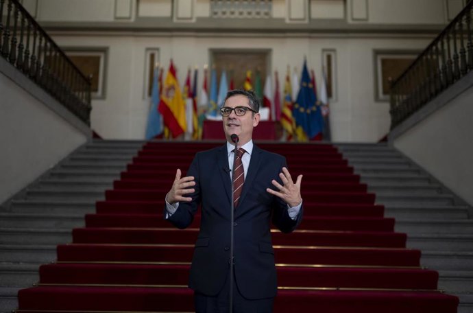 El ministro de Presidencia, Justicia y Relaciones con las Cortes del Gobierno de España, Félix Bolaños, inaugura una jornada de debate en el Centro de Estudios Políticos y Constitucionales sobre la reforma de la Carrera Judicial y Fiscal, a 19 de junio de