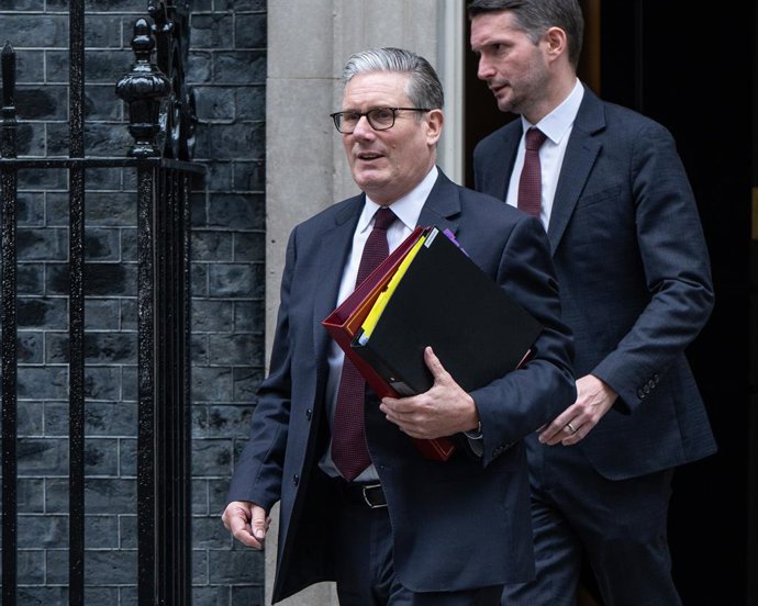 June 11, 2025, London, England, United Kingdom: Prime Minister Sirâ€KEIRâ€STARMER is seen departing 10 Downing Street in London to attend Prime Minister's Questions in the House of Commons, following the Spending Review presentation.