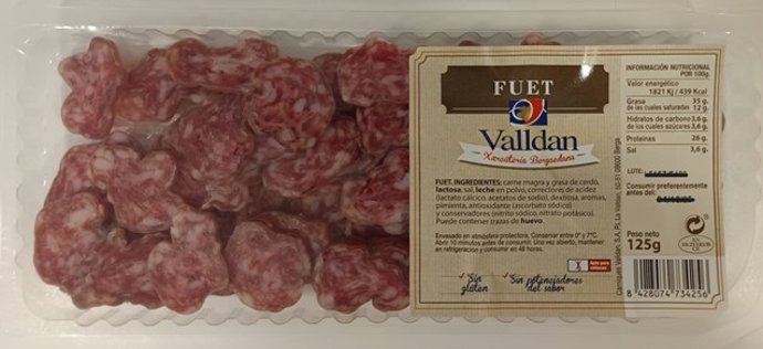 Produto afetado da marca Valldan.
