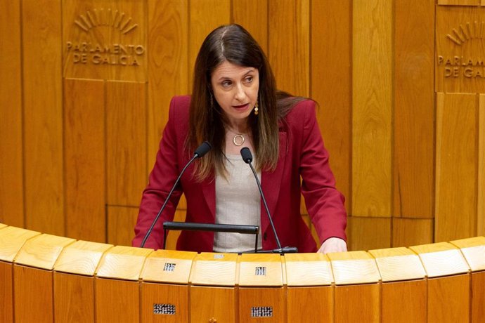 Archivo - La conselleira do Medio Rural, María José Gómez, responde a una interpelación en el Pleno del Parlamento de Galicia.