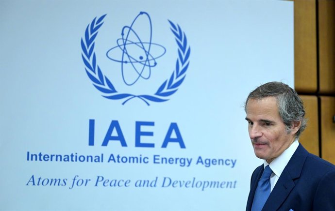 Archivo - El director general del Organismo Internacional de la Energía Atómica (OIEA), Rafael Grossi, durante una comparecencia en la capital de Austria, Viena (archivo)
