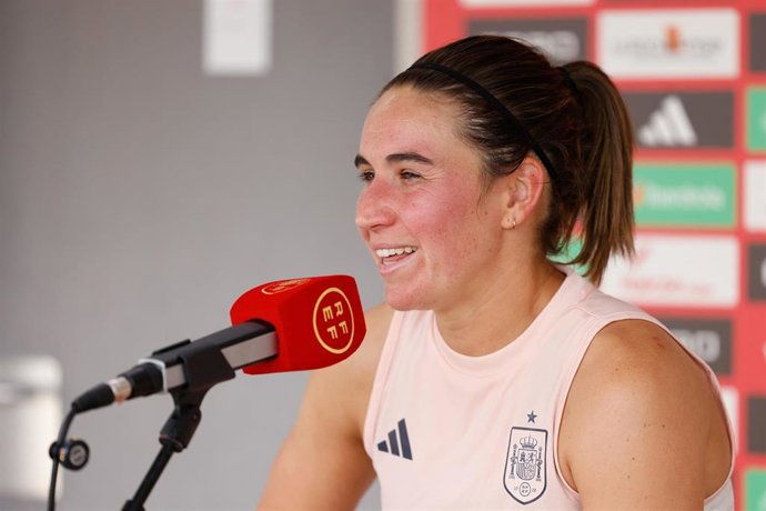 La jugadora de la selección española Mariona Caldentey durante el 'media day' previo a la Eurocopa 2025.