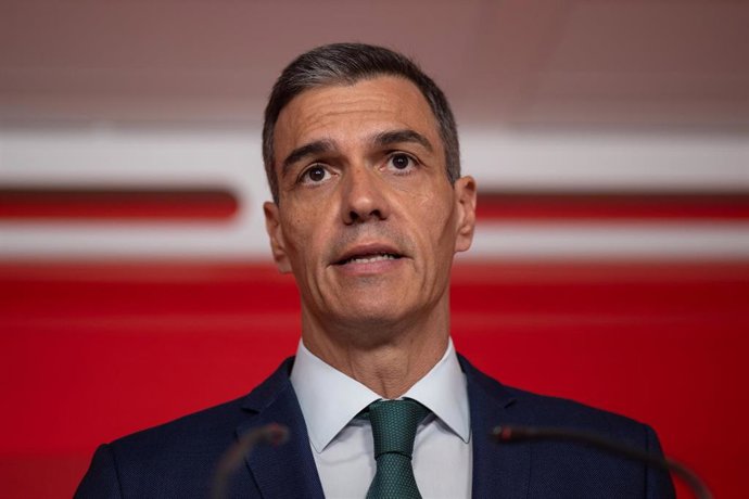 El secretario general del PSOE y presidente del Gobierno, Pedro Sánchez, a 16 de junio de 2025, en Madrid (España). 