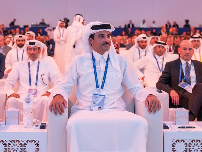Archivo - El El emir de Qatar, Tamim bin Hamad al Thani, en una imagen de archivo. 