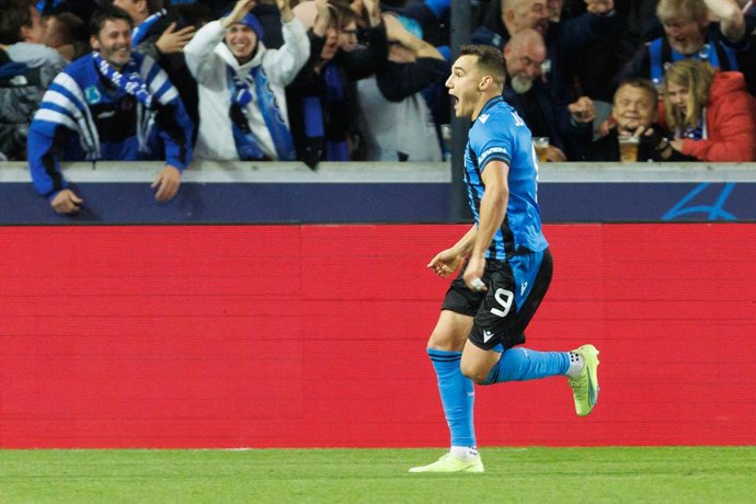 Archivo - 04 October 2022, Belgium, Bruges: Club's Ferran Jutgla celebrates scoring his side's second goal during the UEFA Champions League Group B soccer match between Club Brugge KV and Atletico Madrid at Jan Breydel Stadium. Photo: Kurt Desplenter/BELG