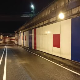 Oba de renovación finalizada en el túnel del Llano, en Gijón.