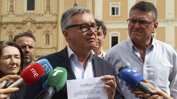 El portavoz de Vox en la Parlamento de Andalucía, Manuel Gavira, este martes en Huelva.