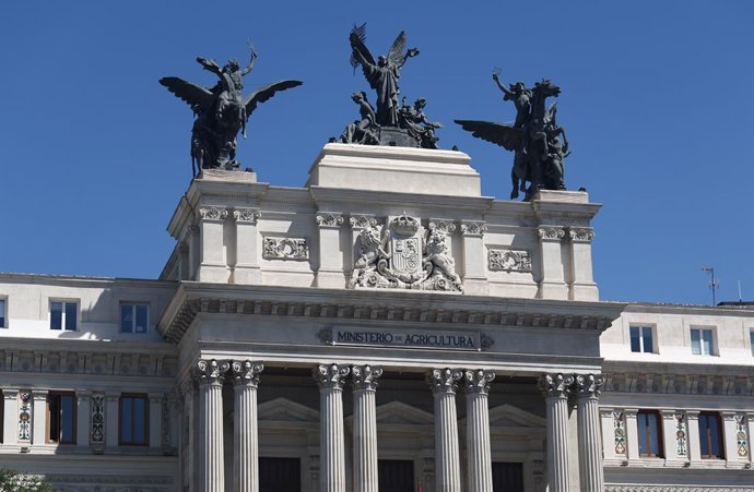 Archivo - Fachada del Ministerio de Agricultura, Pesca y Alimentación, a 1 de septiembre de 2022, en Madrid (España). El Ministerio de Agricultura, Pesca y Alimentación (MAPA) de España es el Departamento de la Administración General del Estado competente