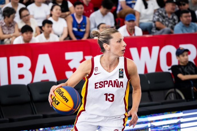 Sandra Ygueravide, durante un partido con la selección española.