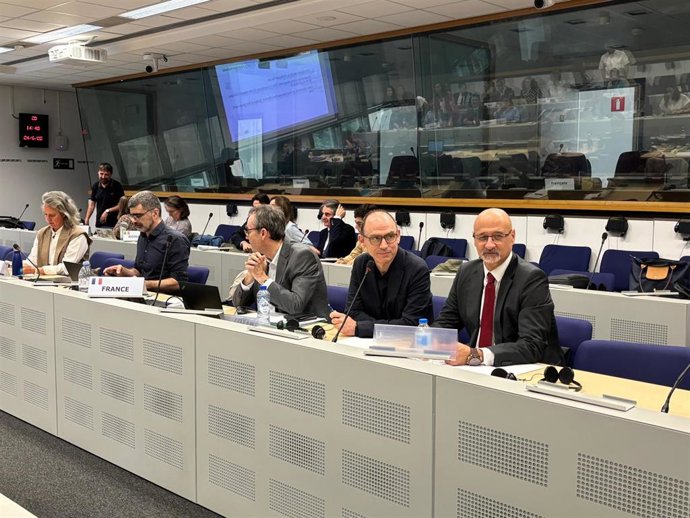 El delegado para el Corredor Atlántico y Redes Complementarias, Luis Fuentes, en el Foro del Corredor Atlántico en Bruselas.