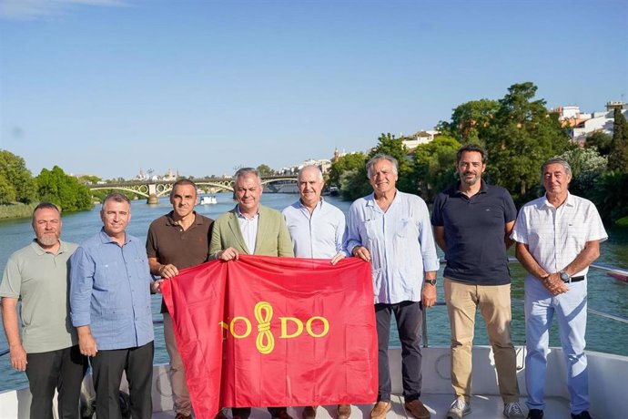 El alcalde de Sevilla, José Luis Sanz, en el acto informativo sobre los avances de la Copa del Mundo de Remo 2026.